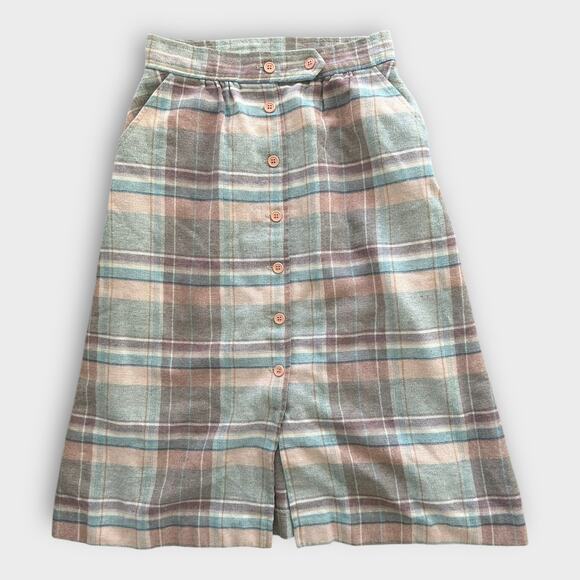 Vintage Skirt Lot XS S M Wool Blend High Waist Midi Cottagecore Preppy Feminine - Picture 10 of 14